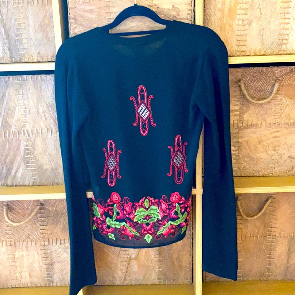 RARE 80s Vintage Custo Beaded Sweater, Size S/M